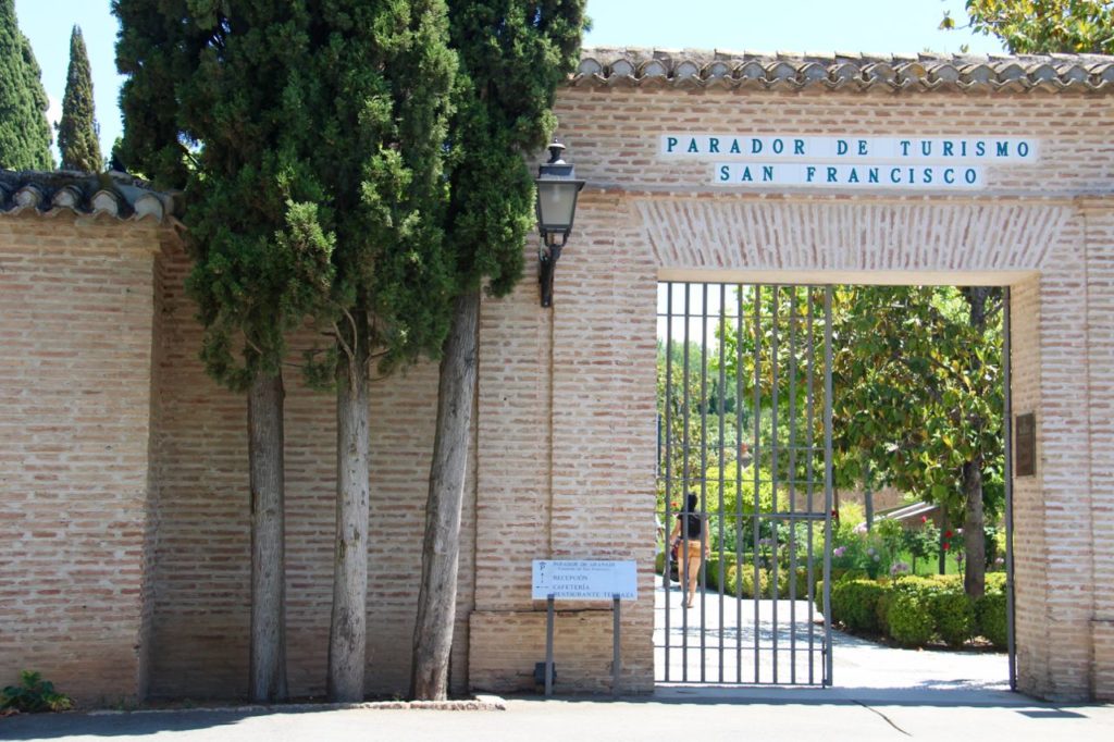 tennis-tourist-granada-spain-alhambra-parador-entrance-teri-church